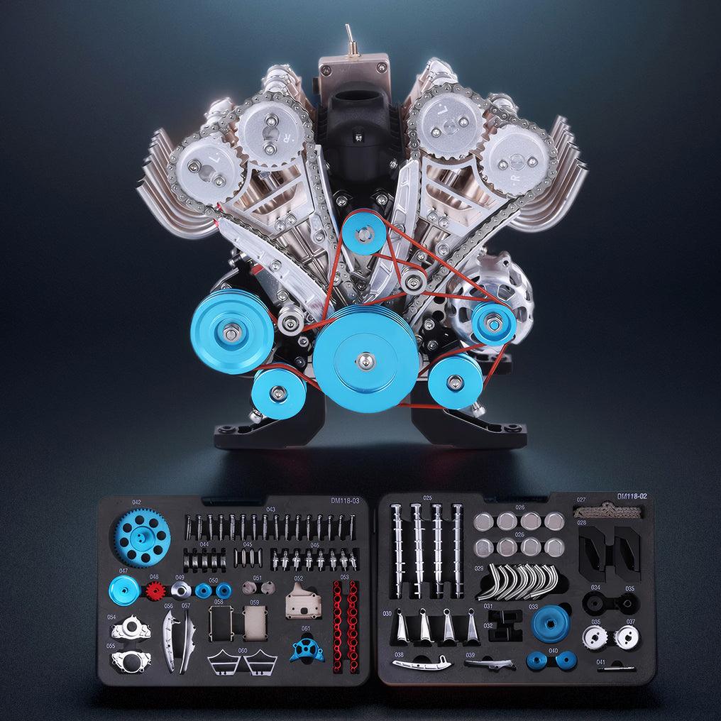 Puzzloria™ | DIY Full Metal V8 Engine Model Kit RC 1: 3 Mini V8 Motor That Run 500+Pcs - Puzzloria