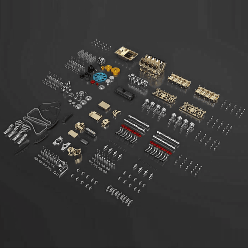 Puzzloria™ | DIY Full Metal V8 Engine Model Kit RC 1: 3 Mini V8 Motor That Run 500+Pcs - Puzzloria