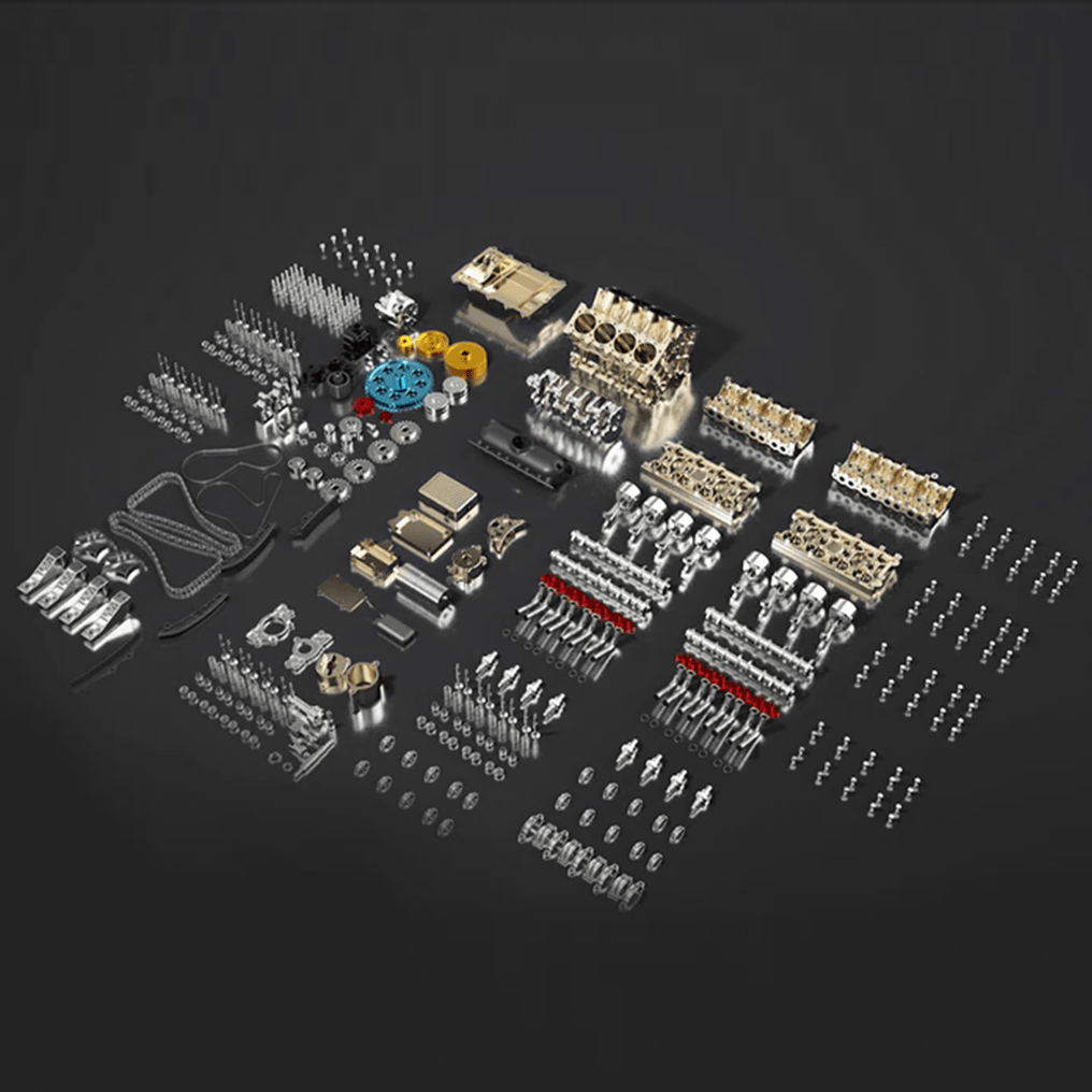 Puzzloria™ | DIY Full Metal V8 Engine Model Kit RC 1: 3 Mini V8 Motor That Run 500+Pcs - Puzzloria