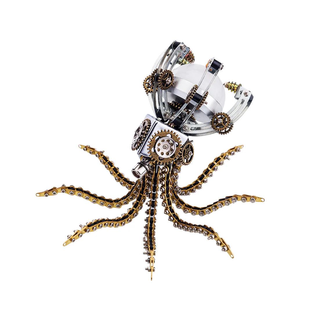 Puzzloria™ | DIY 3D Metal Steampunk Galaxy Craft Puzzle Mechanical Octopus with Desk Lamp Model-1060PCS - Puzzloria