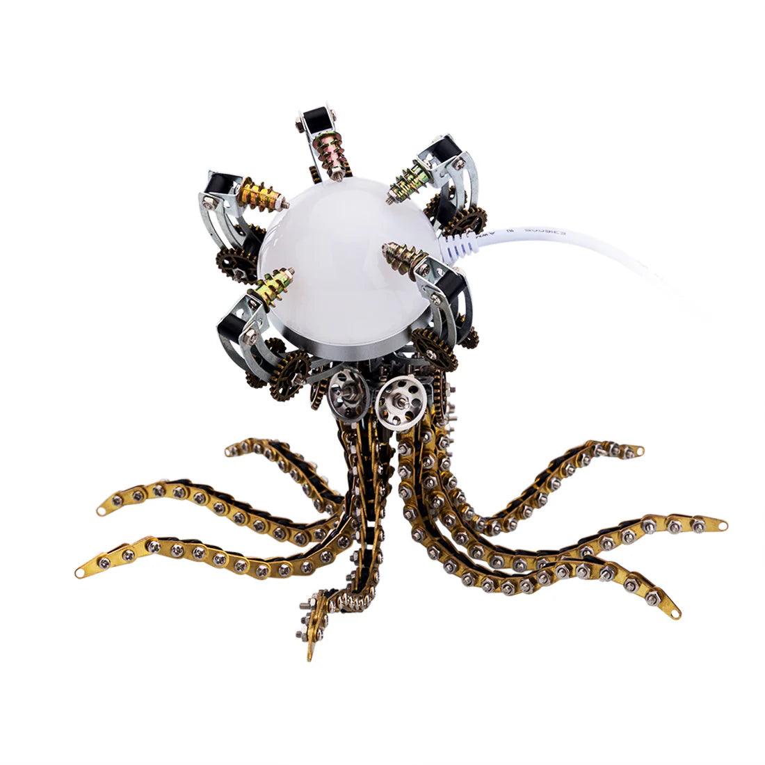 Puzzloria™ | DIY 3D Metal Steampunk Galaxy Craft Puzzle Mechanical Octopus with Desk Lamp Model-1060PCS - Puzzloria