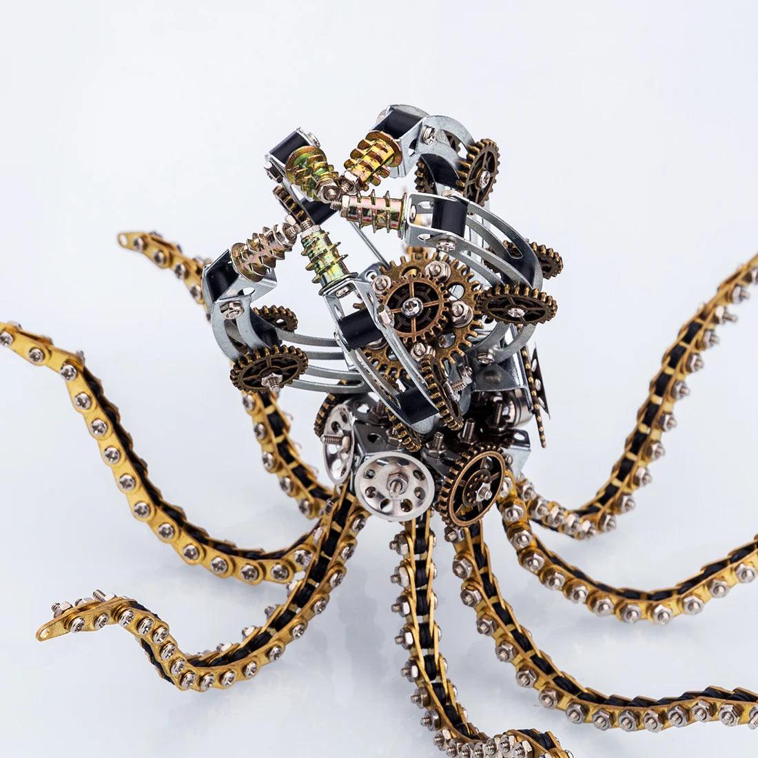 Puzzloria™ | DIY 3D Metal Steampunk Galaxy Craft Puzzle Mechanical Octopus with Desk Lamp Model-1060PCS - Puzzloria