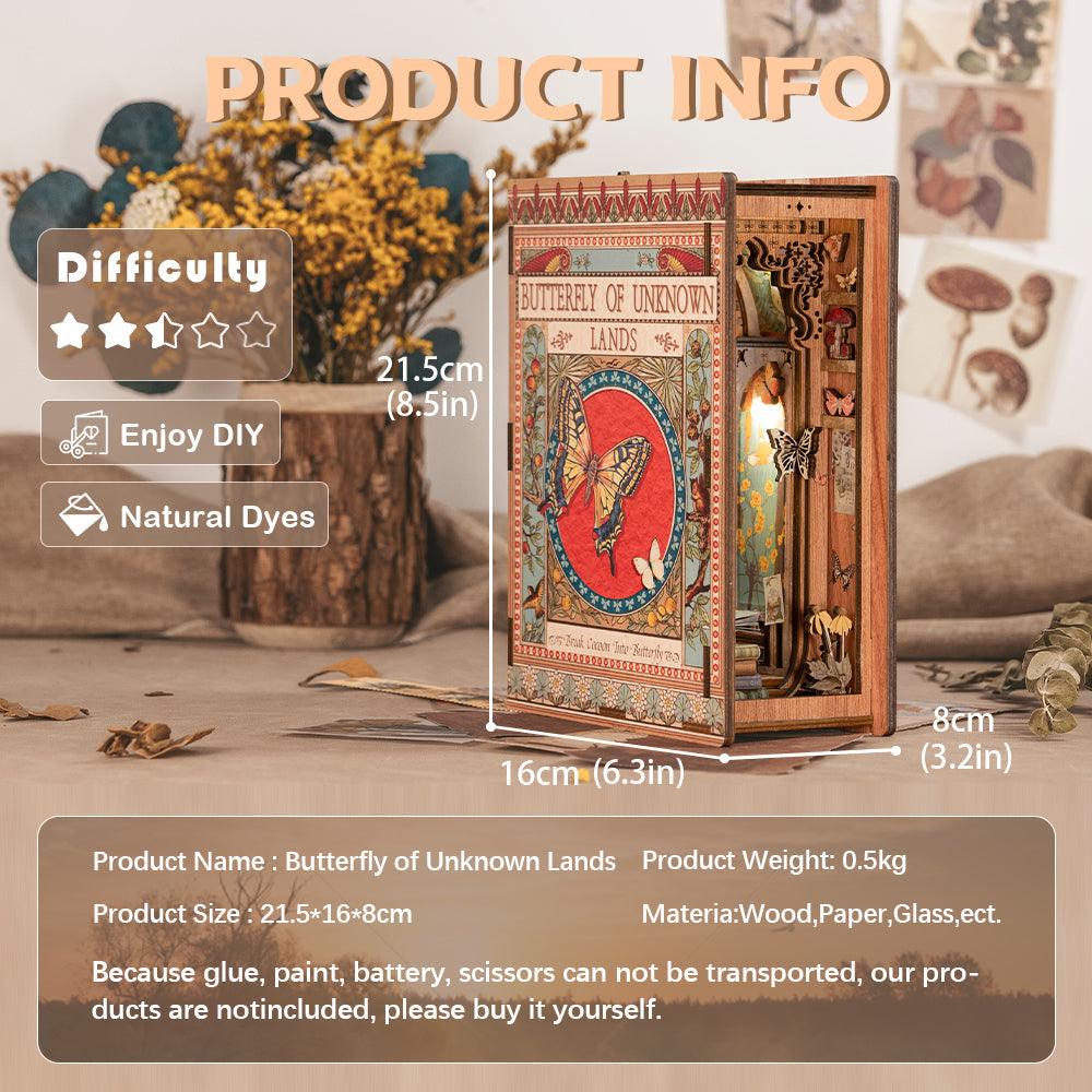 Puzzloria™ | DIY Booknook Kit (Butterfly of the Unknow Lands) - Puzzloria