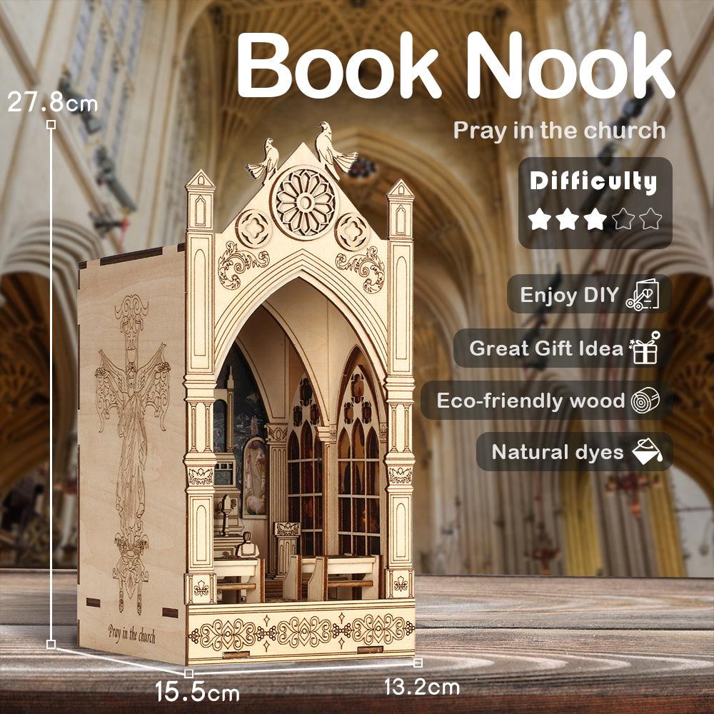 Puzzloria™ | DIY Booknook Kit (Pray in The Church) - Puzzloria