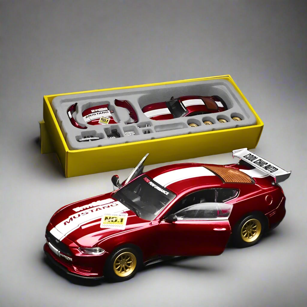 DIY Customizable 1:42 Scale Ford Mustang Alloy Car Model Kit - Unique Racing Car Collectible for Hobbyists & Enthusiasts