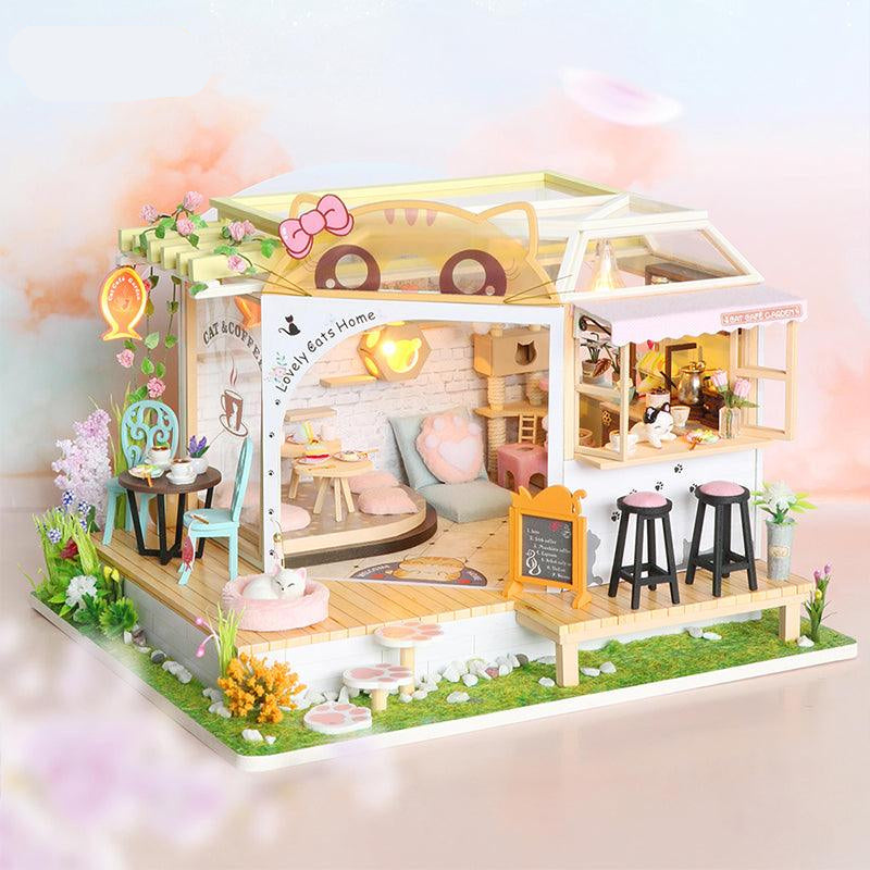 Puzzloria™ | DIY Dollhouse Kit (Cat Coffee Garden) - Puzzloria