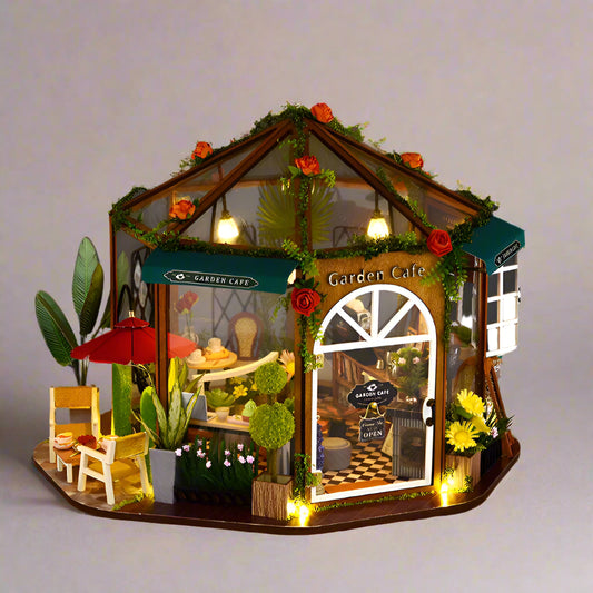 Puzzloria™ | DIY Dollhouse Kit (Garden Cafe) - Puzzloria