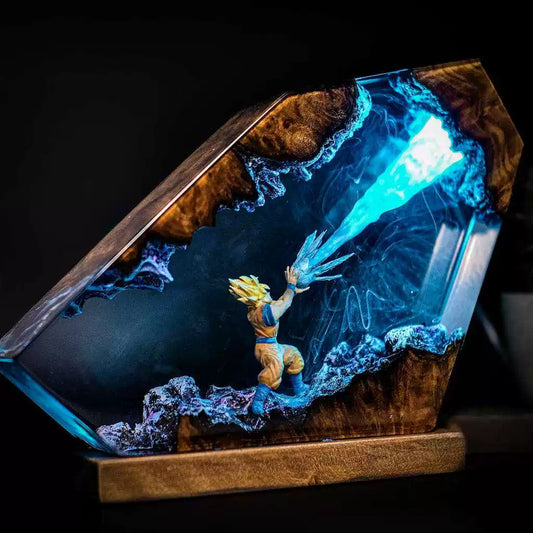 dragon ball z kakarot prism resin night light glowing super saiyan goku kamehameha anime bedroom lamp gift โ Prism Style