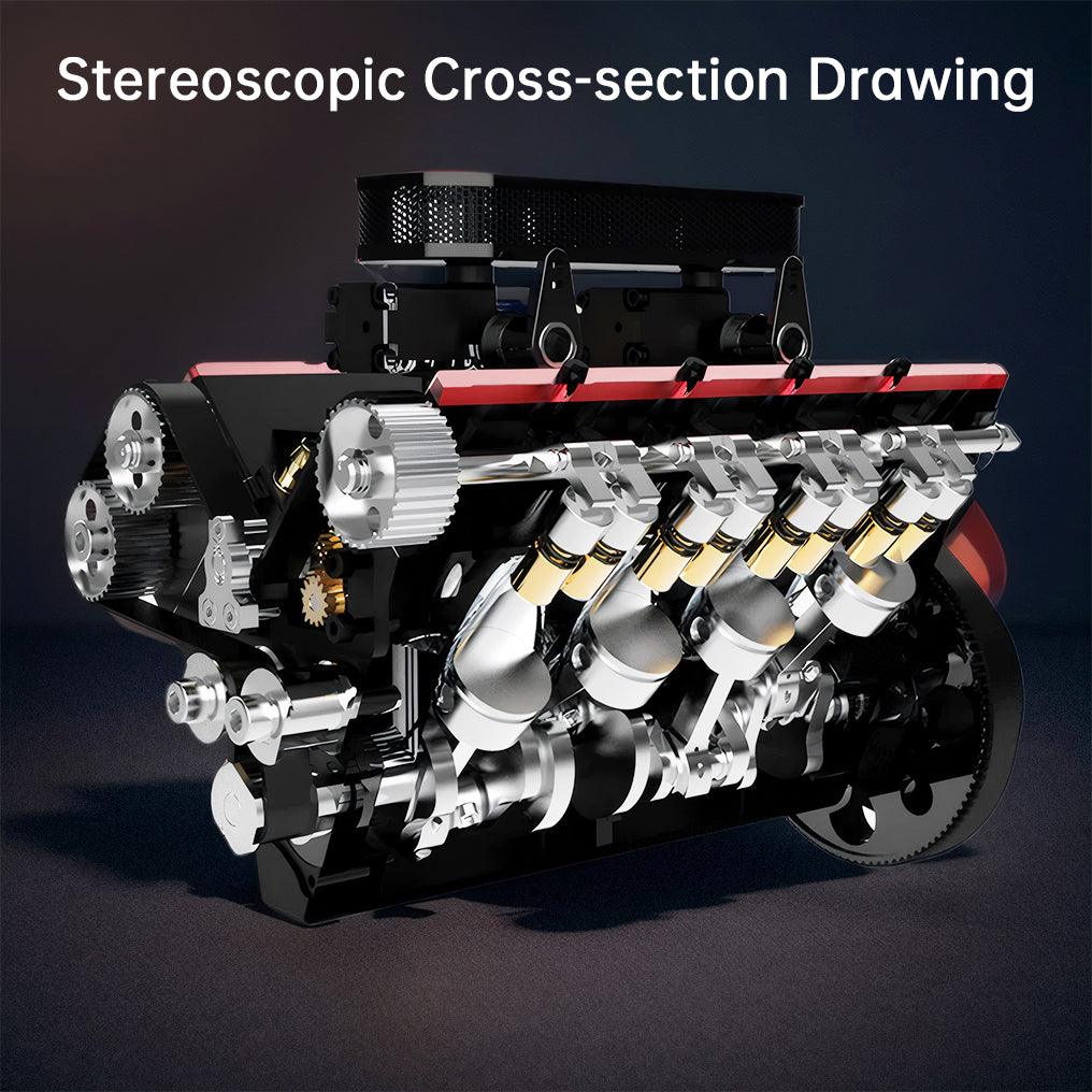 Puzzloria™ | DIY V8 Engine Model That Run 28cc Gasoline/Nitro Engine KIT FS-V800 - Puzzloria