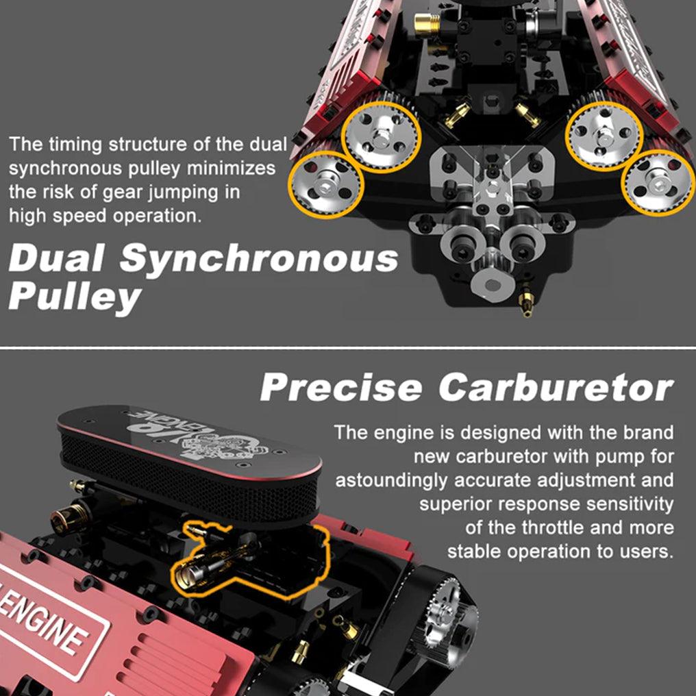 Puzzloria™ | DIY V8 Engine Model That Run 28cc Gasoline/Nitro Engine KIT FS-V800 - Puzzloria