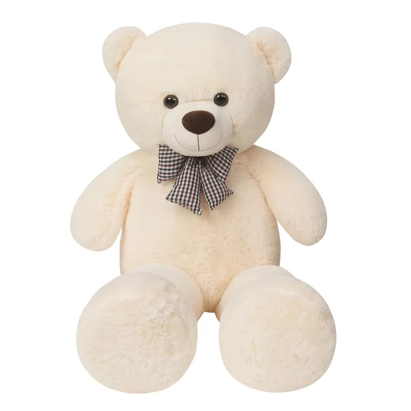 Giant premium plush teddy bears collection in white and brown - perfect cuddly companions for comfort and décor