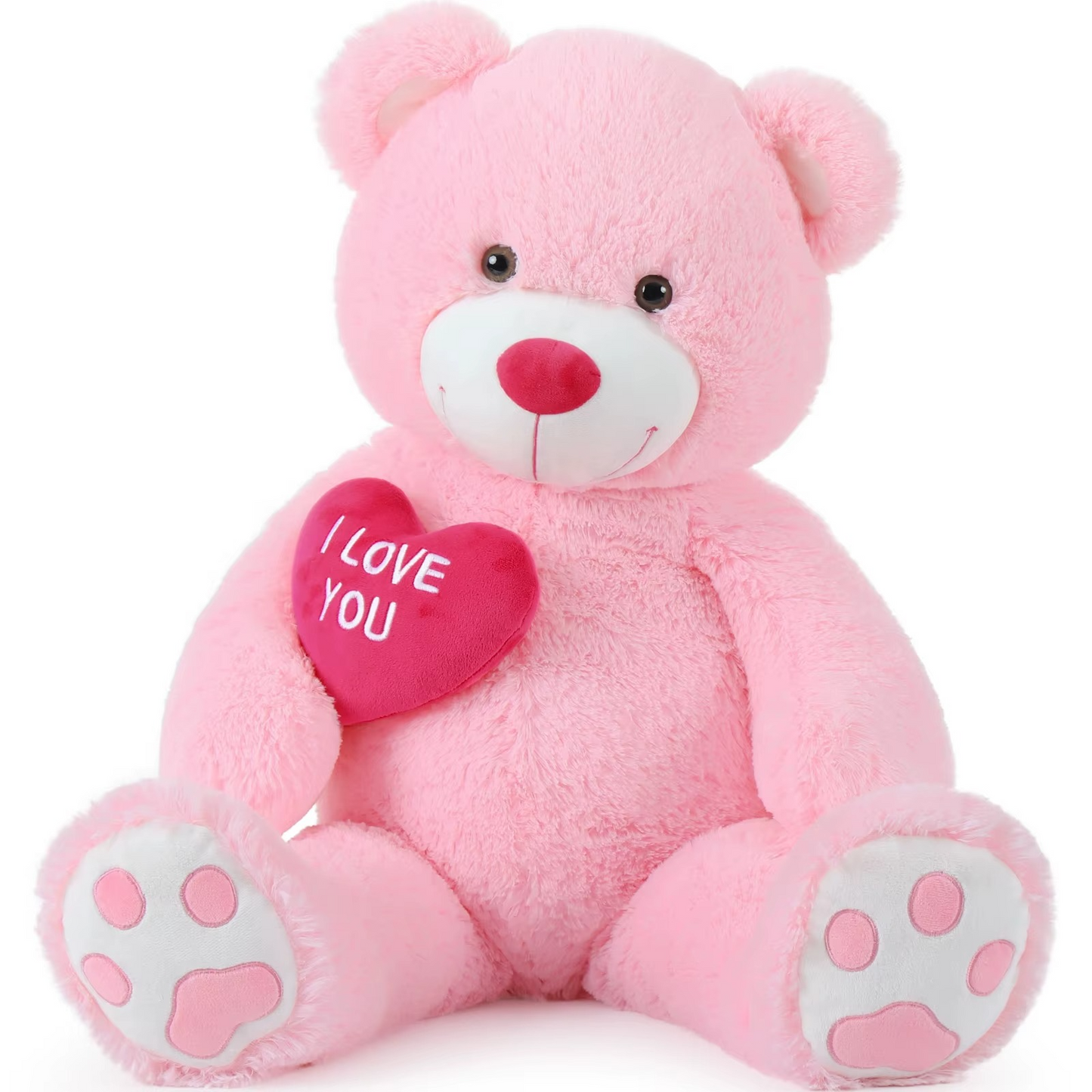 Giant Teddy Bear 4 Feet Big Footprints Plush Stuffed Animals Life Size Large Teddy for Girlfriend Wife Children Teddy-Bear_4ft-Pink