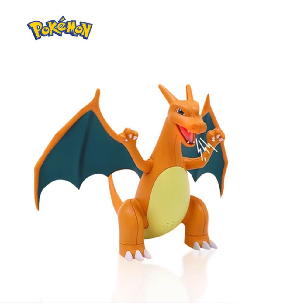 Interactive dragon figure toy with fire-breathing spray effects and LED lighting