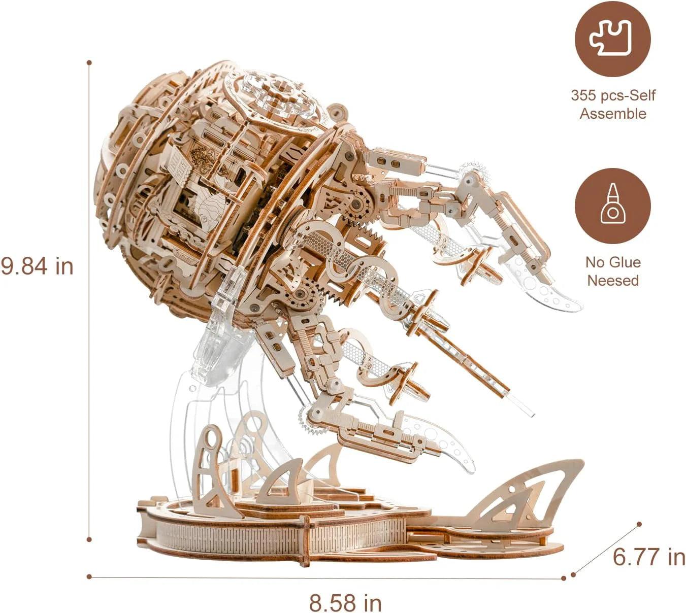 Puzzloria™ | Enchanted Aurora Jellyfish Music Box 3D Wooden Puzzle - Puzzloria