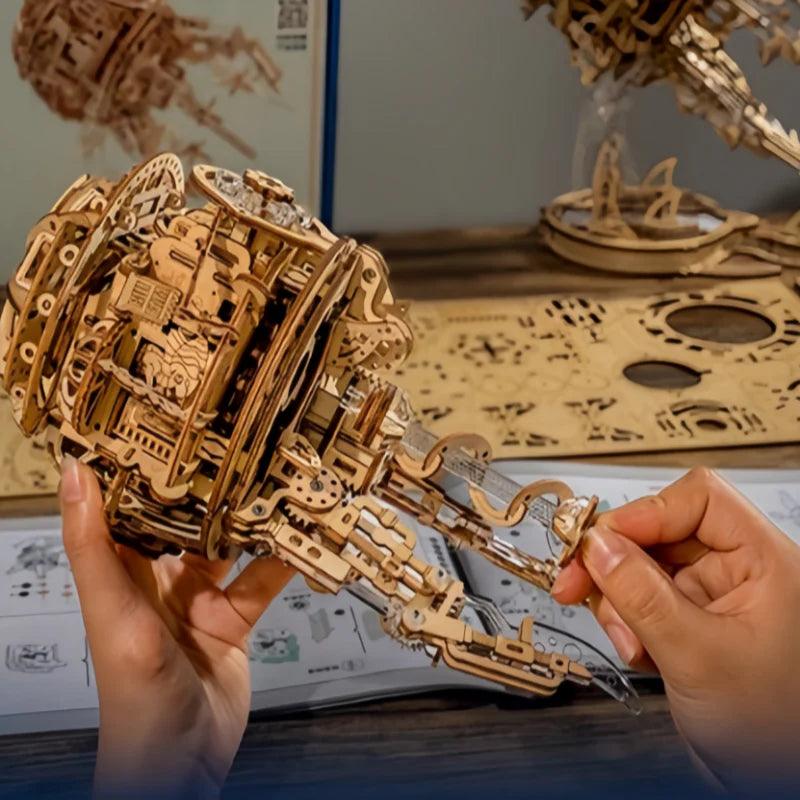 Puzzloria™ | Enchanted Aurora Jellyfish Music Box 3D Wooden Puzzle - Puzzloria