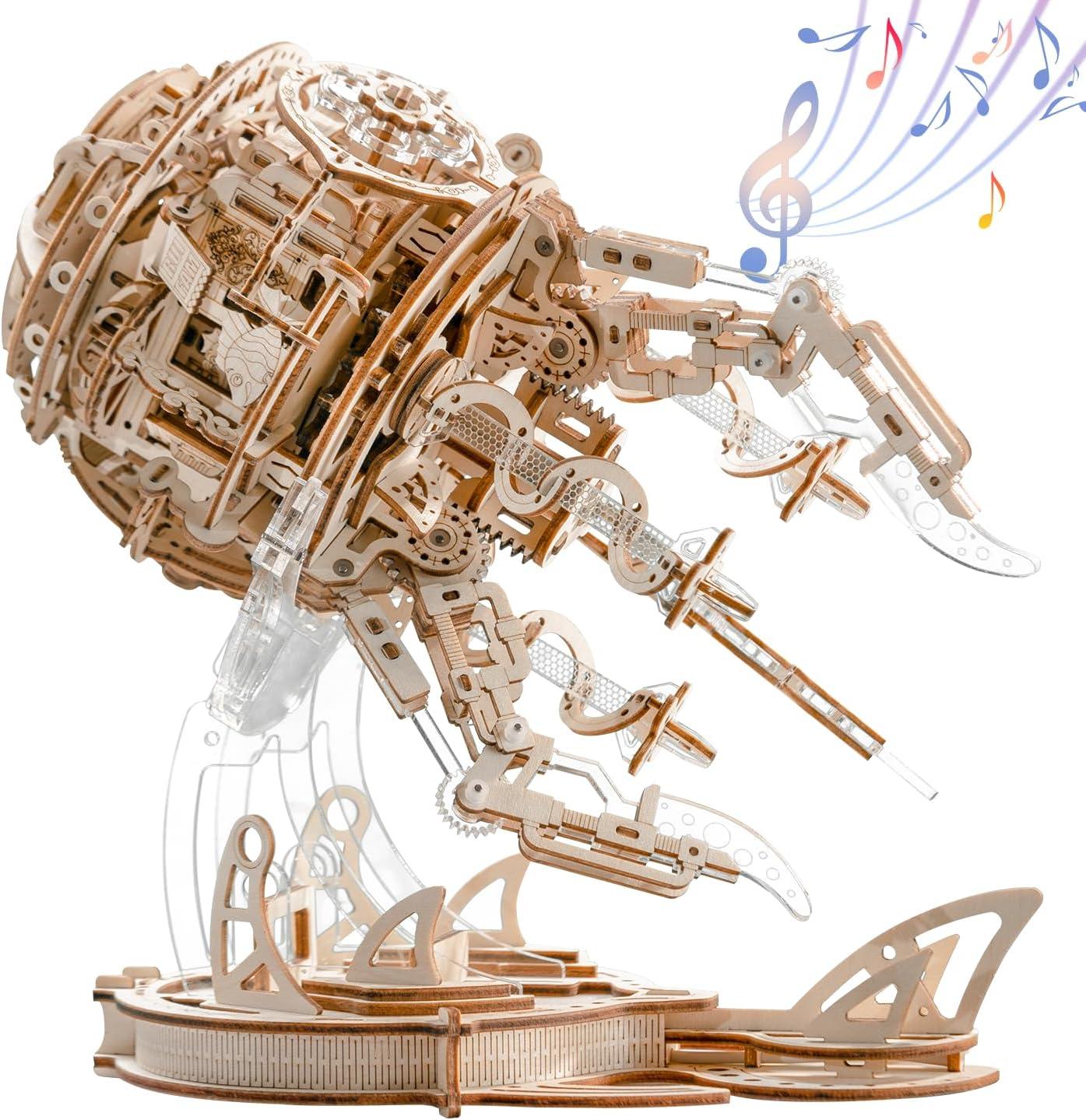 Puzzloria™ | Enchanted Aurora Jellyfish Music Box 3D Wooden Puzzle - Puzzloria