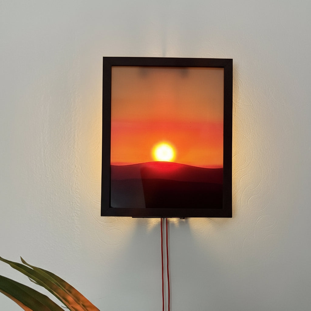 Kinetic sunrise sunset hand pulled wall lamp with adjustable dual rope control - premium bedroom night light