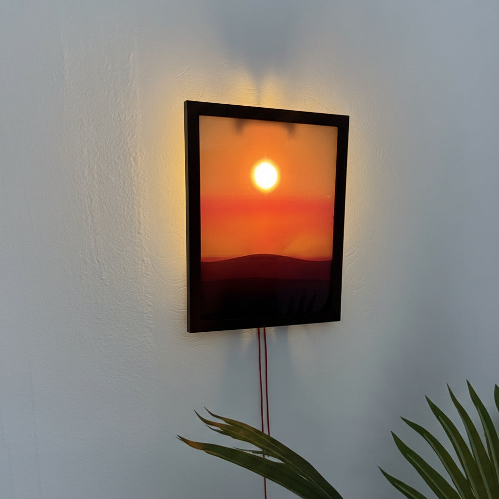 Kinetic sunrise sunset hand pulled wall lamp with adjustable dual rope control - premium bedroom night light