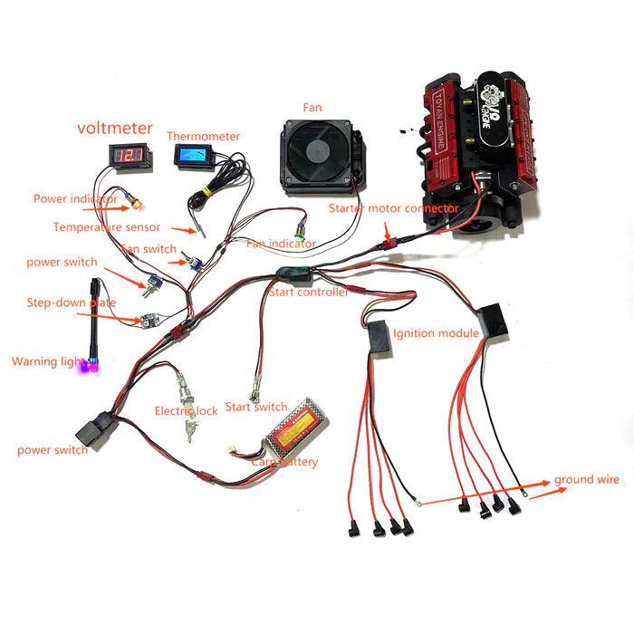 Puzzloria™ | DIY V8 Engine Model With Starter Kit That Run 28cc Gasoline/Nitro Engine KIT FS-V800 - Puzzloria