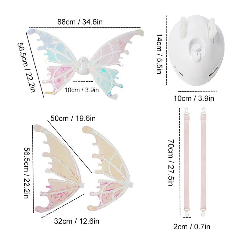 led costume wings for music festivals raves anime conventions themed parties and halloween fairy outfits – Warm yellow LED, Multicolor LED