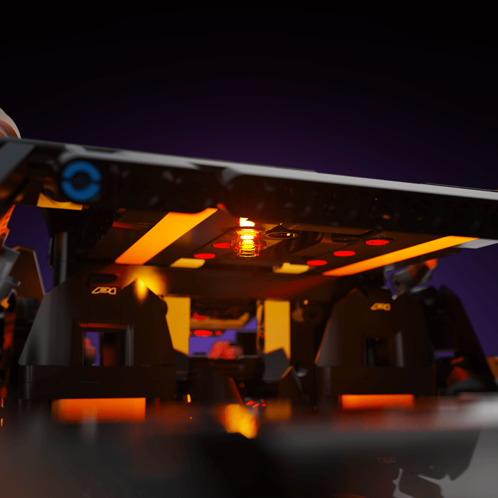 lighting kit for LEGO McLaren P1 Supercar adds illuminated windows interiors and detail to the finished build for shelf display
