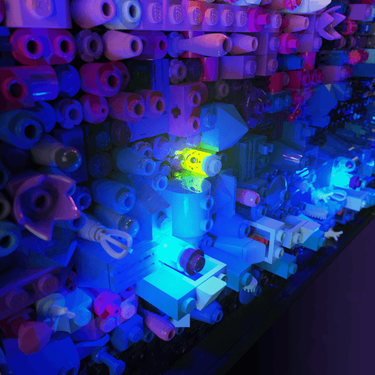 lighting kit for LEGO The Milky Way Galaxy adds illuminated windows interiors and detail to the finished build for shelf display