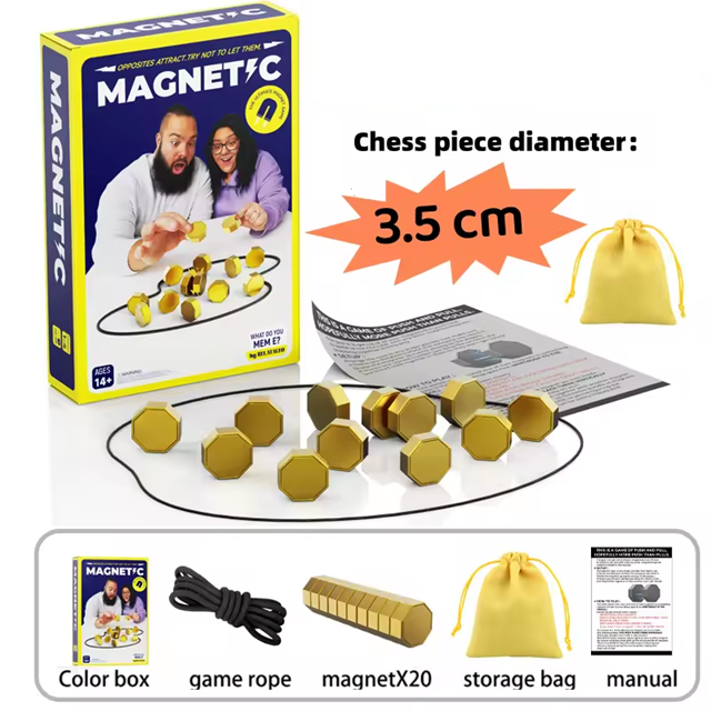 Party Game Magnetic Stone Game Interactive Magnetic Board Strategy Game, Suitable for Families, Children, and Adults High Quality, the Longest Side Is 2.5/ 3.5cm (Version Upgrade, the Outer Packaging Comes in 2 Random Styles)
INTRCTNGAME28