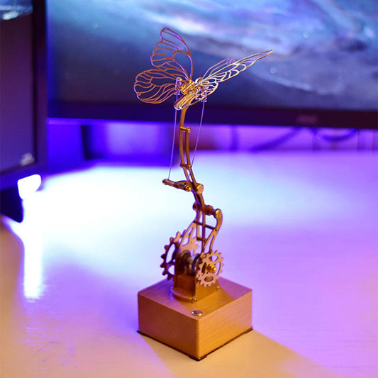 brass butterfly model kit wireless charging base adjustable wing speed kinetic mechanical sculpture decor MP0020, MP0023
