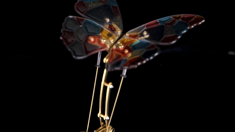 DIY 3d flying butterfly mechanical model kit brass walnut adjustable speed kinetic art centerpiece MP0020, MP0023