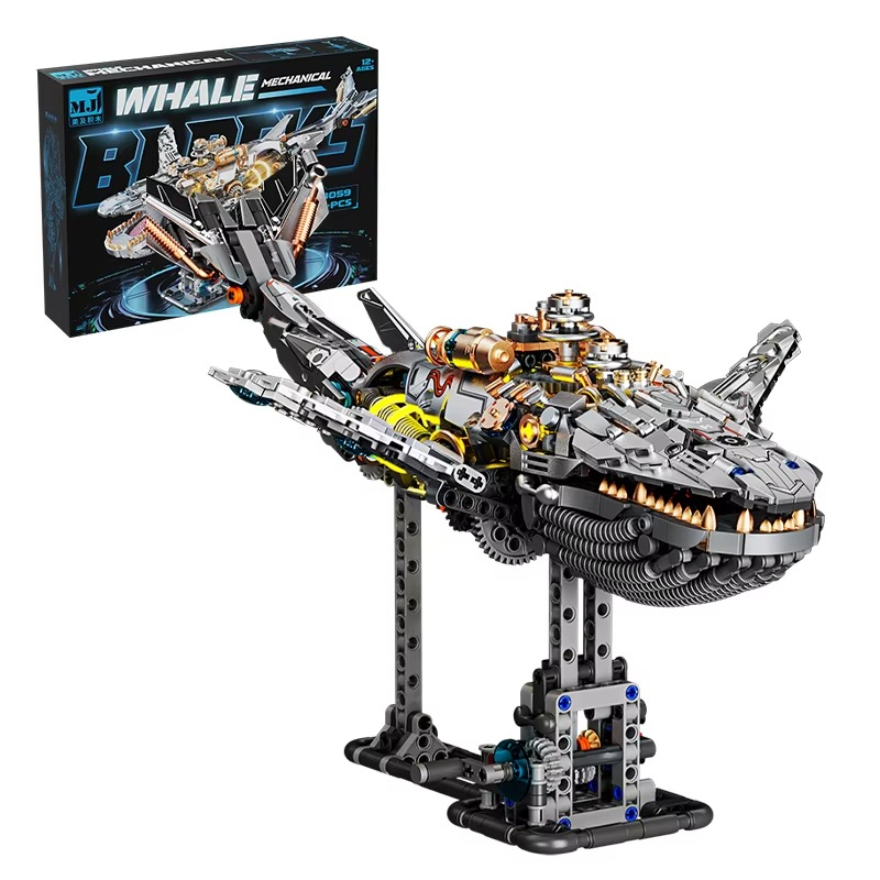 Mechanical model of a whale Puzzloria | Mechanical Whale Building Blocks Set LEGO