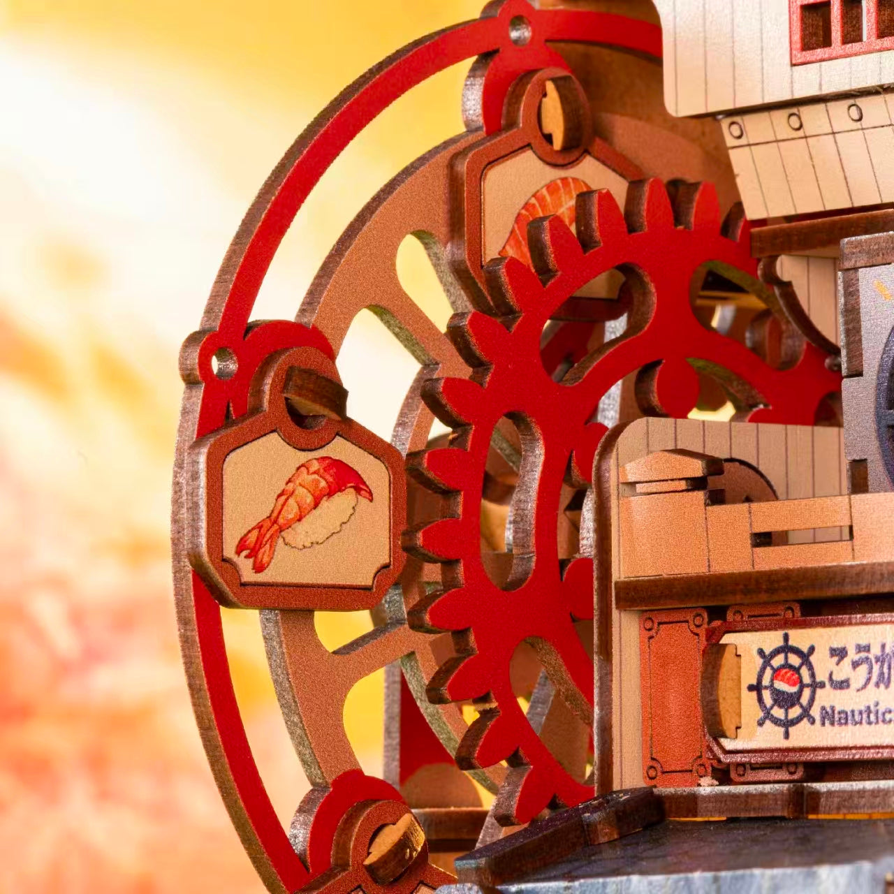 mechanical gear wooden puzzle shrimp sushi feature japanese ship model kit hobby craft adult collectible detail