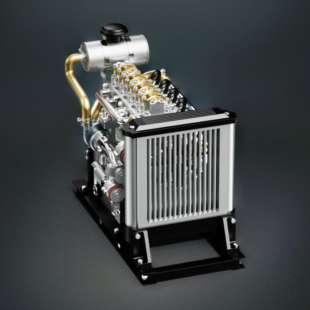 Puzzloria™ | DIY 1/10 Full Metal Mini L4 OHV Inline 4 Cylinder Engine Model Kit that Works - Puzzloria