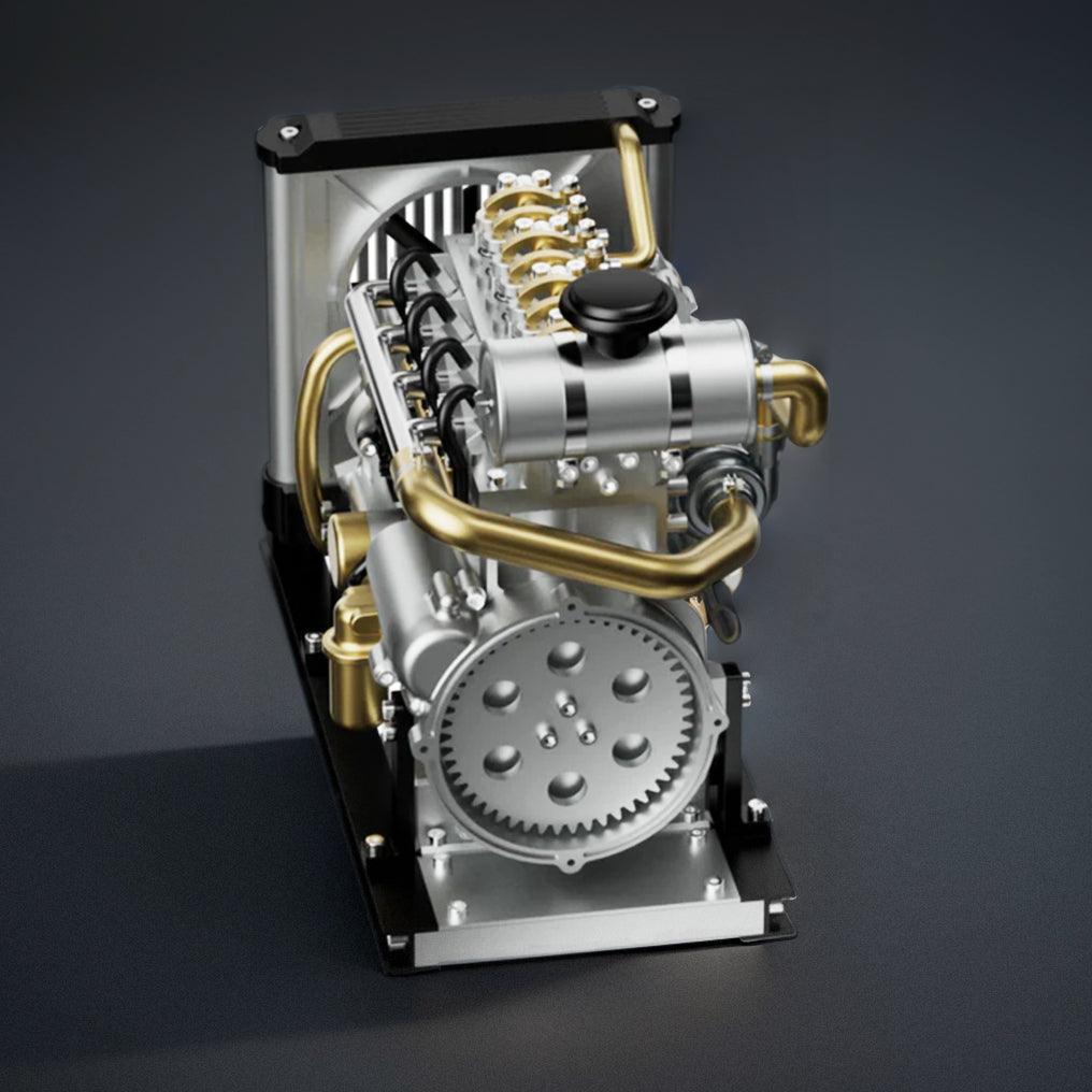 Puzzloria™ | DIY 1/10 Full Metal Mini L4 OHV Inline 4 Cylinder Engine Model Kit that Works - Puzzloria