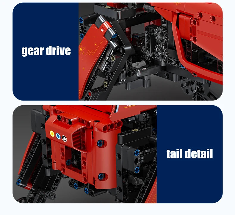 Power Robot Dog Building Blocks Set 936 Pieces with Remote Control Red