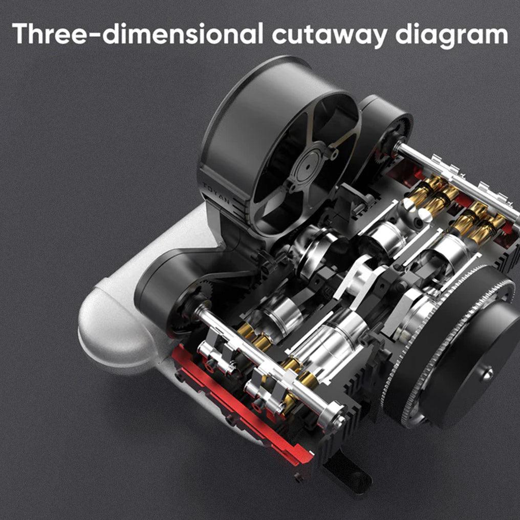 Puzzloria™ | DIY 4 Cylinder Four-Stroke 14cc Nitro H4 Engine Model Kit FS-B400 - Puzzloria
