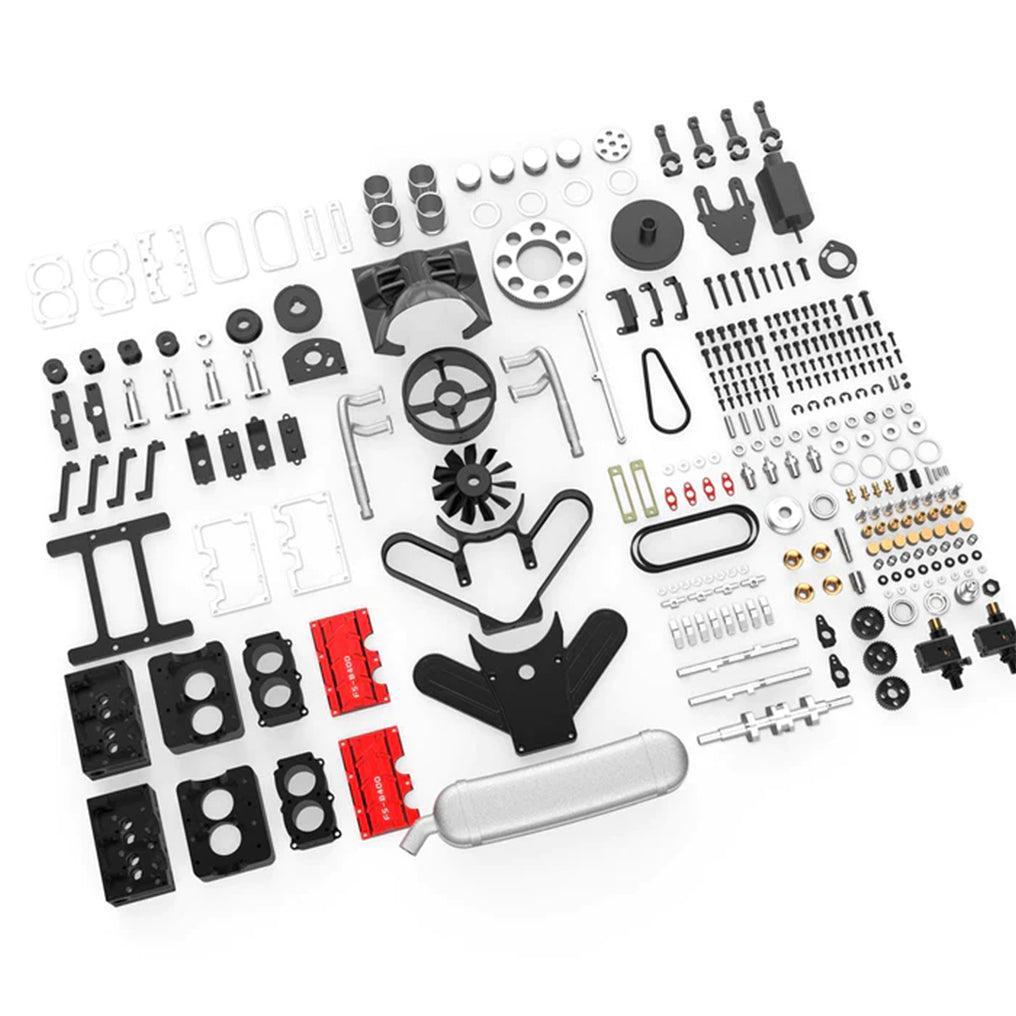 Puzzloria™ | DIY 4 Cylinder Four-Stroke 14cc Nitro H4 Engine Model Kit FS-B400 - Puzzloria