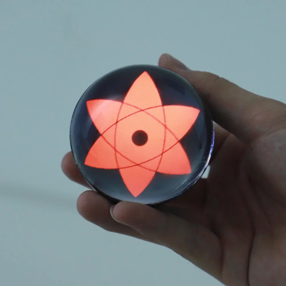 sharingan ball light up sphere speaker compact desk ornament for gaming room manga shelf and office decor