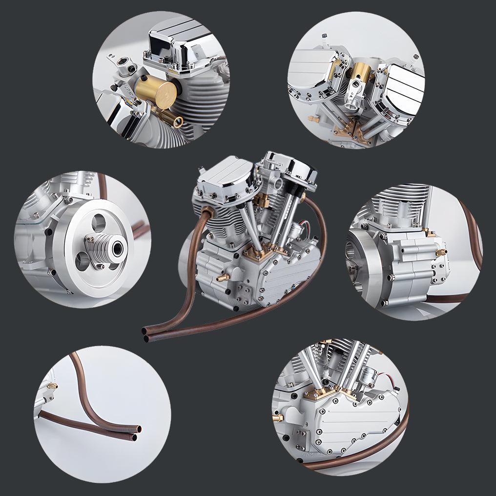 Puzzloria™ | DIY Motorcycle V2 9cc Air-Cooled Gasoline V-Twin Dual Cylinder 4-Stroke Engine FG-VT9 - Puzzloria