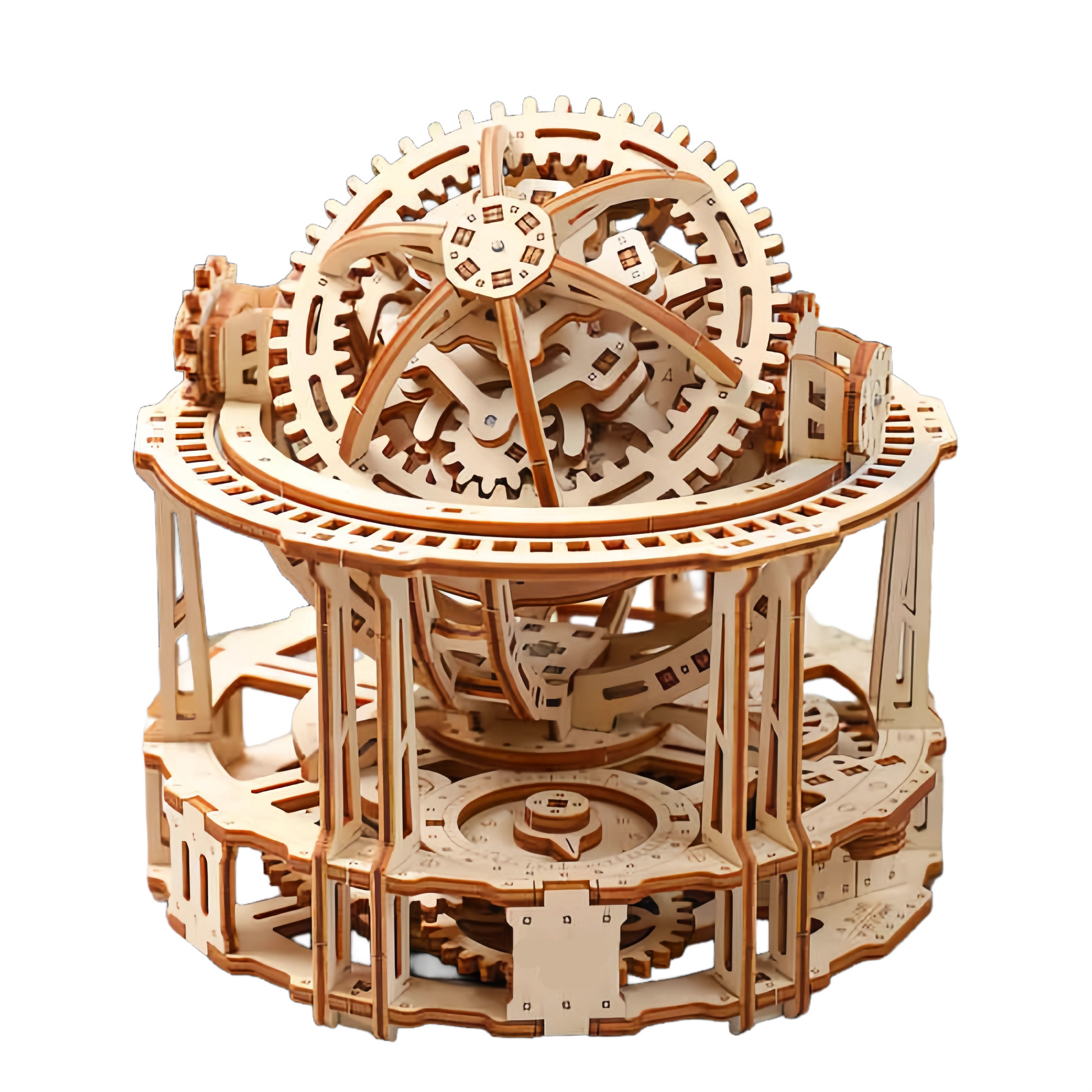 Puzzloria Spherical Tourbillon Chronograph - Mechanical Wooden Clock Kit