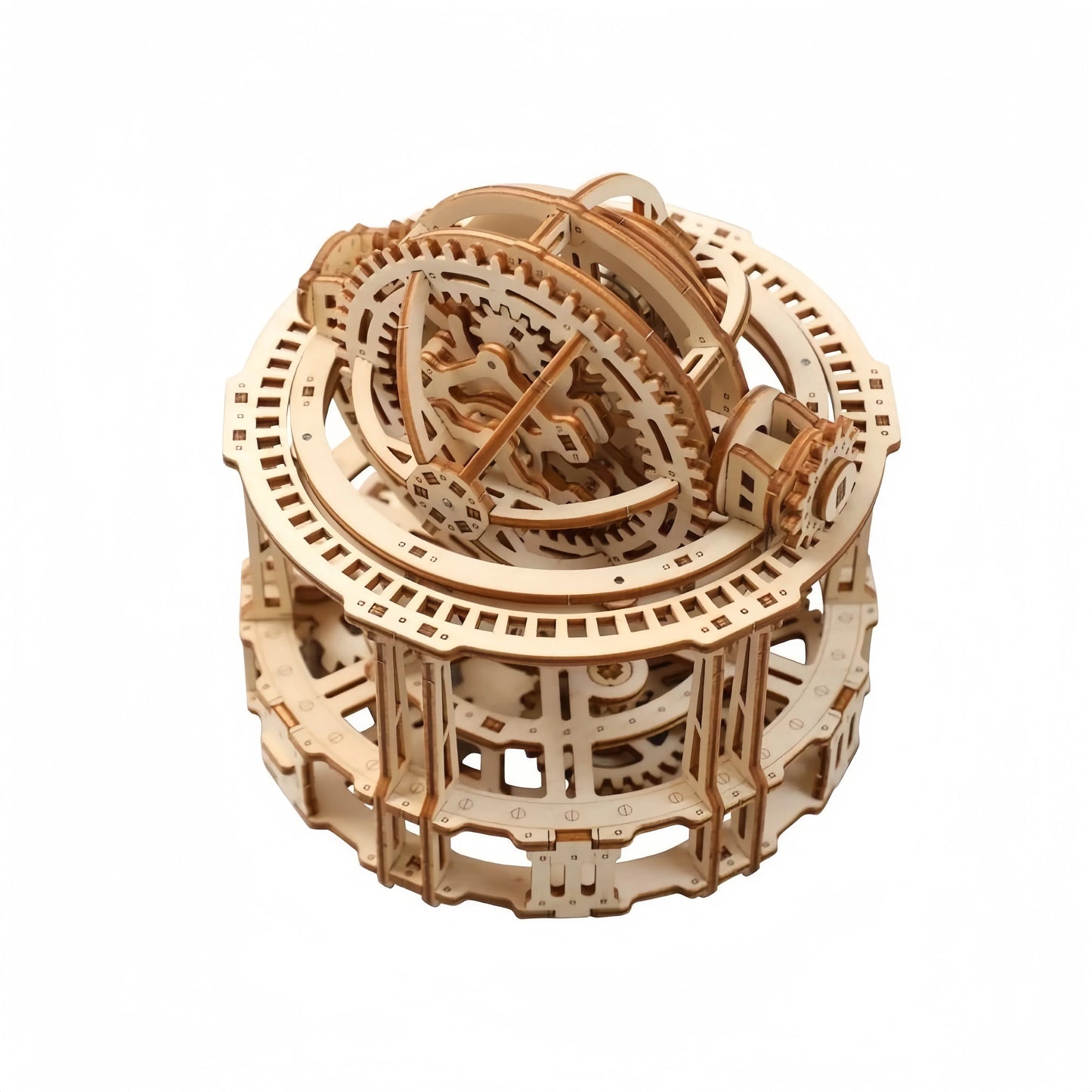 Puzzloria Spherical Tourbillon Chronograph - Mechanical Wooden Clock Kit