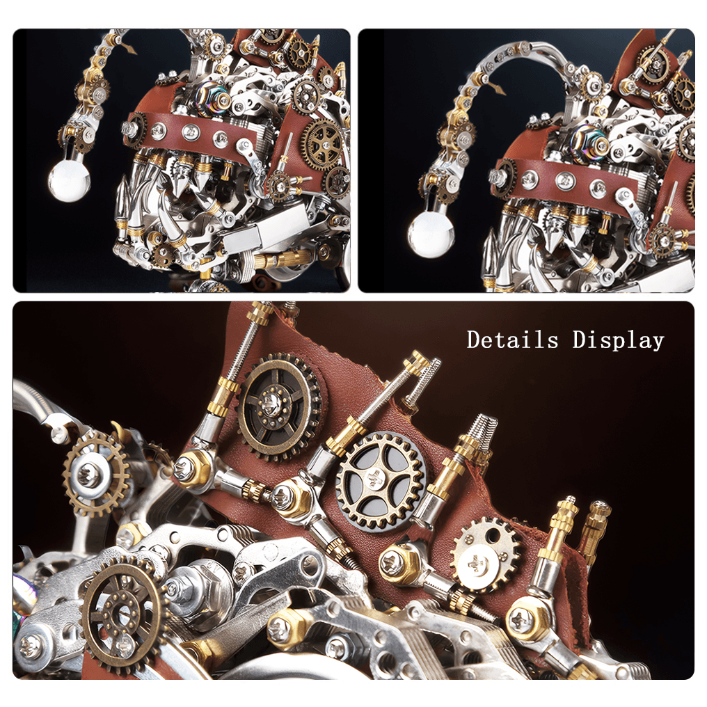 metal anglerfish puzzle kit finished sculpture lit on a dark surface for adults collectible model kit, 2023