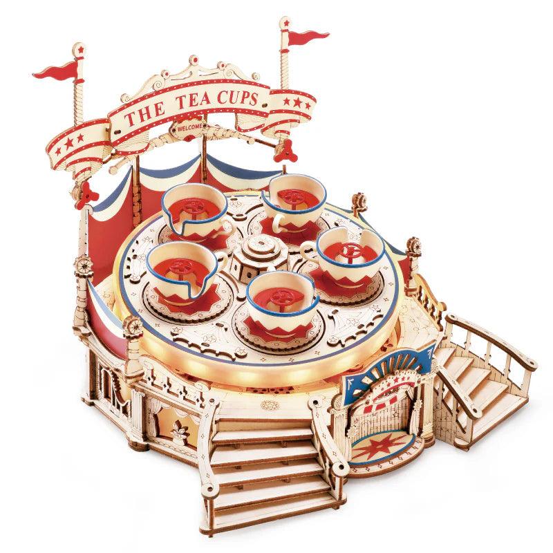 Puzzloria™ | Tilt-A-Whirl DIY Music Box 3D Wooden Puzzle - Puzzloria