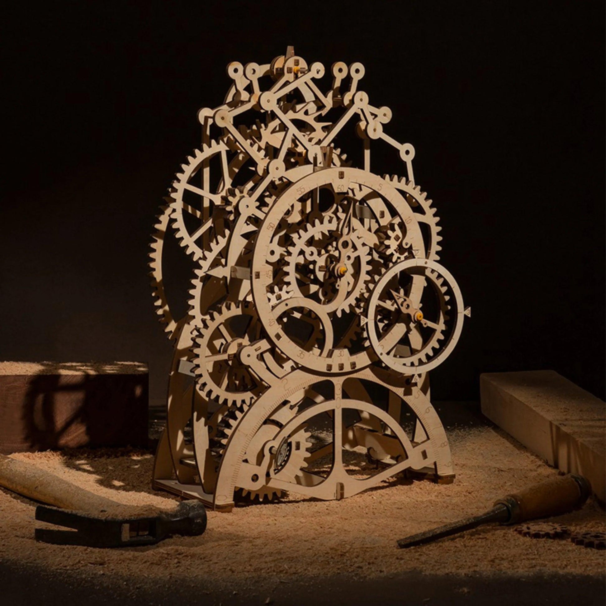 Puzzloria™ | Temporal Craftsman Functional Wooden Pendulum Clock Kit - Puzzloria