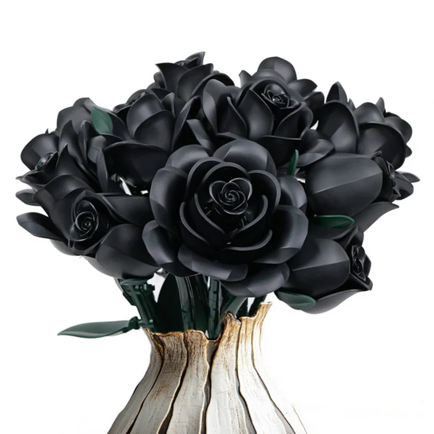 Puzzloria | Eternal Black Rose Bouquet Building Blocks