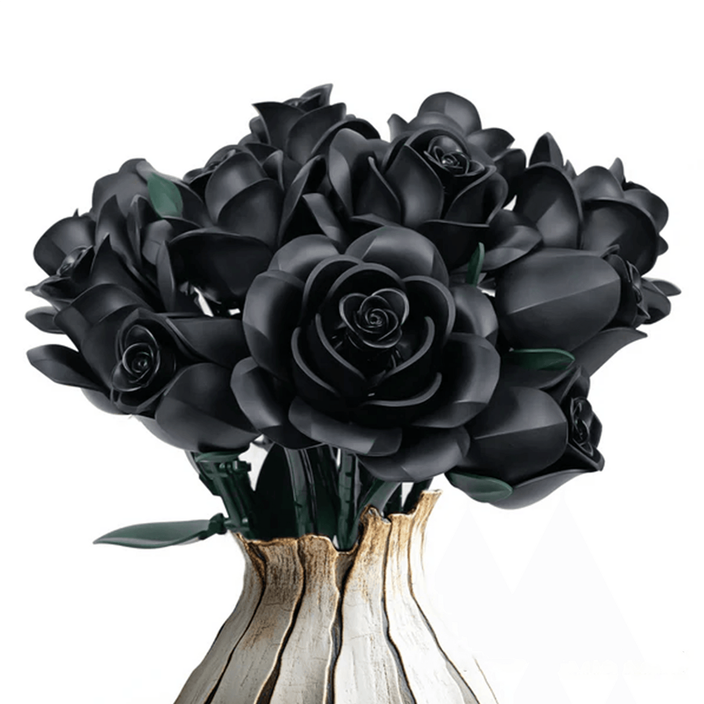 Puzzloria | Eternal Black Rose Bouquet Building Blocks - Puzzloria
