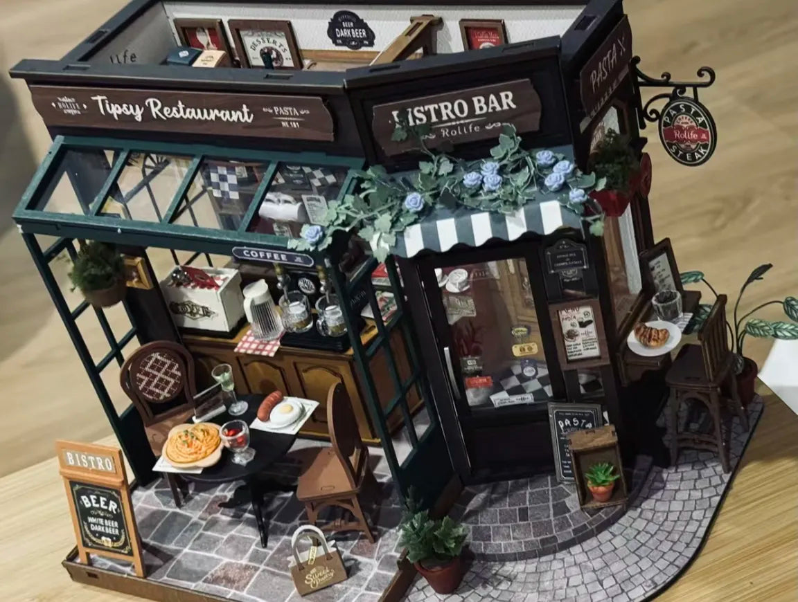 Puzzloria™ | DIY Miniature French Bistro Kit - Tipsy Restaurant Customer Review