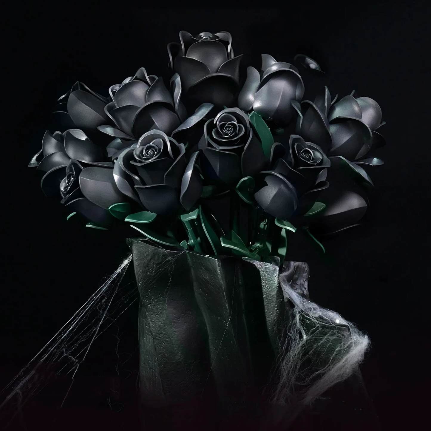 Puzzloria Eternal Black Rose Bouquet Building Blocks