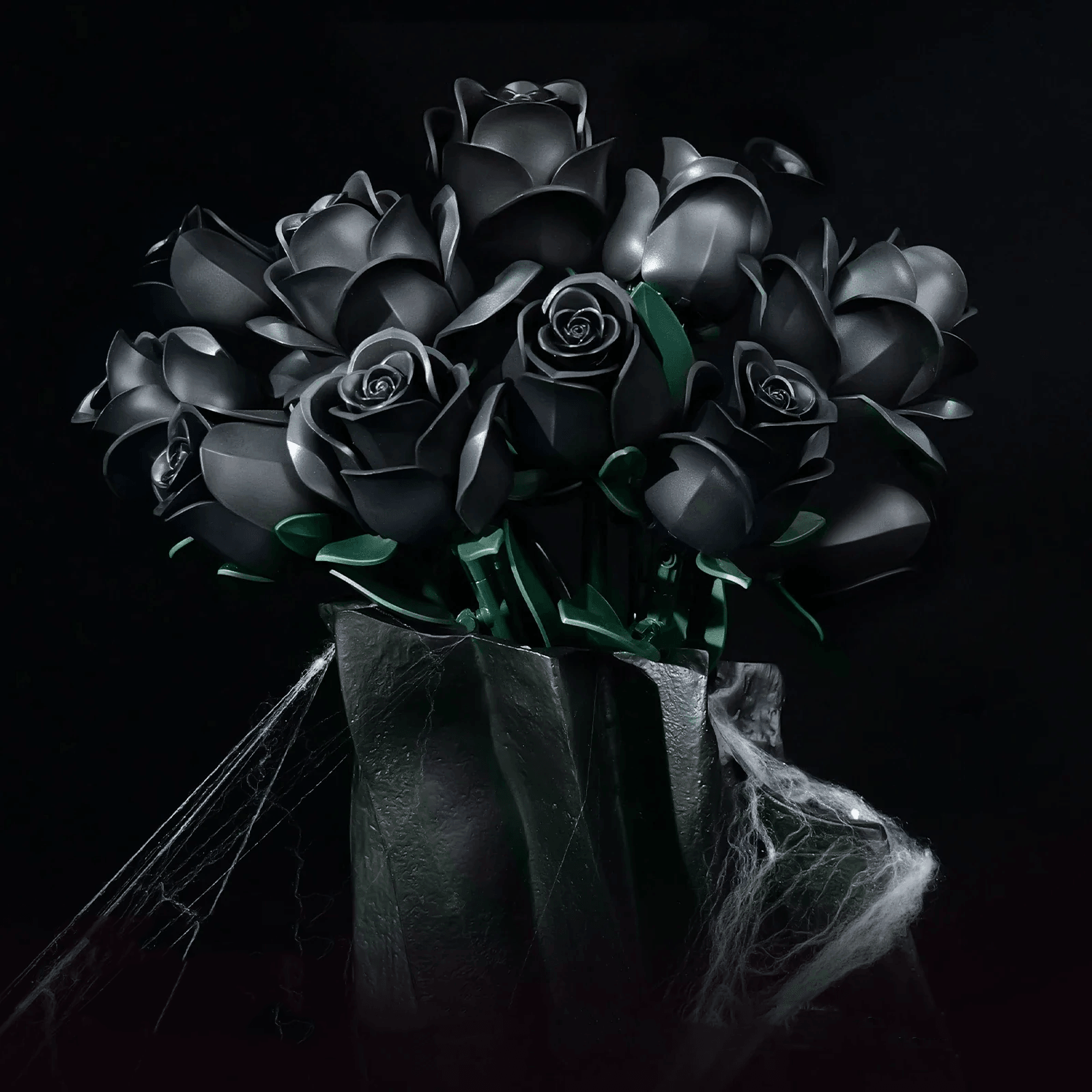 Puzzloria | Eternal Black Rose Bouquet Building Blocks - Puzzloria