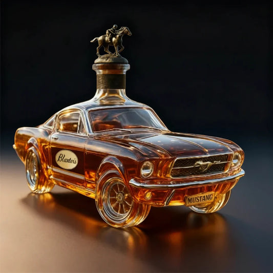 Mustang whiskey decanter, a car-shaped bourbon bottle and gift for men