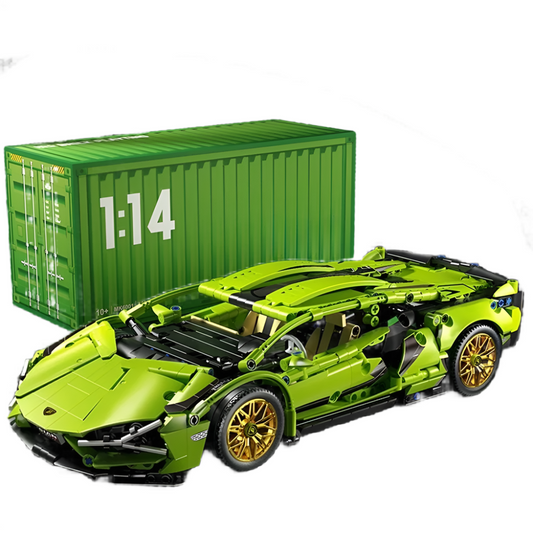 Lamborghini FK937 1:14 scale building blocks RC car kit, LEGO Technic compatible remote control supercar